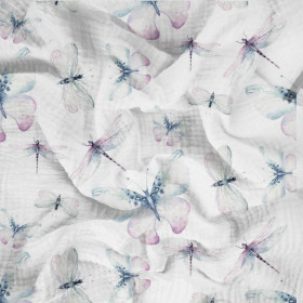 SCHMETTERLINGE UND LIBELLEN (AQUARELL-SCHMETTERLINGE) - Baumwoll Musselin