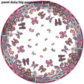 SCHMETTERLINGE (Motiv 1 rosa) / weiß - groß Tellerrock-Panel 