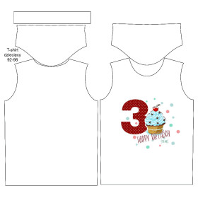 KINDER T-SHIRT-  3. GEBURTSTAG / MUFFIN - Single Jersey