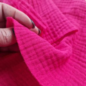 Baumwoll Musselin Double Gauze - FUCHSIE 