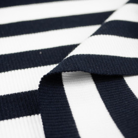 STREIFEN / NAVY - Strickware gerippt