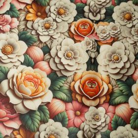 FLOWERS (46 cm x 50 cm) - dickes geprägtes Kunstleder