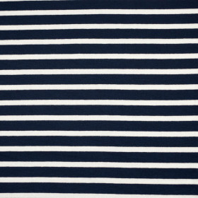 STREIFEN DUNKELBLAU  / WEIß 1,0cm x 0,5cm - Viskose Jersey
