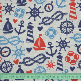 HAFEN MIX / M-01 melange hellgrau - Sommersweat SP250