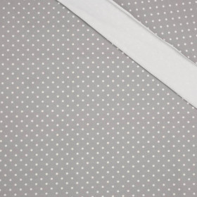 100cm WEIßE PUNKTE / grau - bio single jerset mit Elastan  Sommersweat
