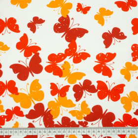 SCHMETTERLINGE AURORA RED - Paneel Sommersweat 