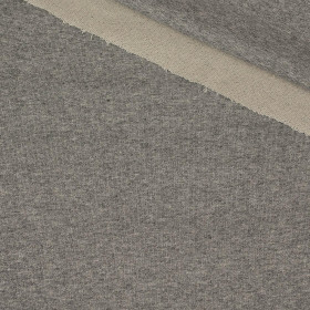 50cm - DUNKELGRAU MELANGE -  Hydrophober Baumwoll-Loop-Strickstoff, 300 g