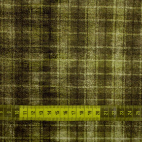 HERBST KARO / grün (HERBSTFARBEN) - bio single jerset mit Elastan Sommersweat