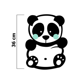 PANDA / MINZE  Größe "M" 50x60 cm -  weiß (Vorderseite) - Baumwoll Webware Panel