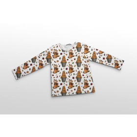 KLEINE PANDAS UND KÜRBIS SCHNEEMÄNNER / WEIß (HERBST DES KLEINEN PANDA)