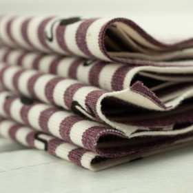 50cm GESTREIFTE FLAMINGOS / aubergine - Single Jersey TE210