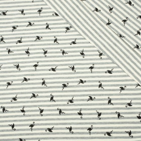 50cm GESTREIFTE FLAMINGOS / öko melange - Single Jersey TE210