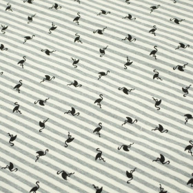 50cm GESTREIFTE FLAMINGOS / öko melange - Single Jersey TE210