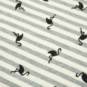 50cm GESTREIFTE FLAMINGOS / öko melange - Single Jersey TE210