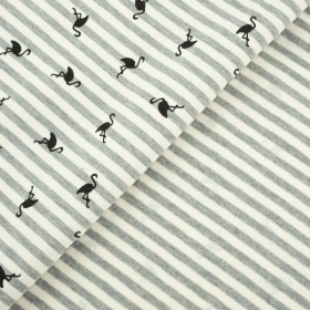 50cm GESTREIFTE FLAMINGOS / öko melange - Single Jersey TE210