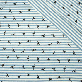 GESTREIFTE FLAMINGOS / blau - Single Jersey TE210