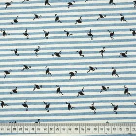 GESTREIFTE FLAMINGOS / blau - Single Jersey TE210
