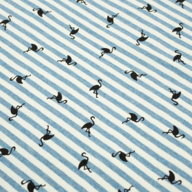 GESTREIFTE FLAMINGOS / blau - Single Jersey TE210