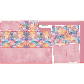 XL Tasche mit Utensilientasche 2 in 1 - PASTEL FLOWERS WZ.19 - Nähset