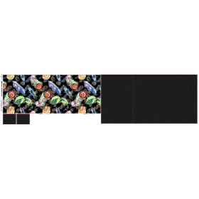 TURNBEUTEL MIT TASCHE - PFAUENFEDERN / schwarz - Nähset