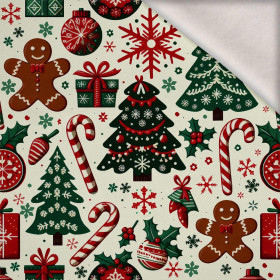 HAPPY CHRISTMAS WZ. 8 - Wintersweat angeraut mit Elastan ITY