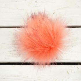 Kunstfell Pompon 12 cm - pfirsich