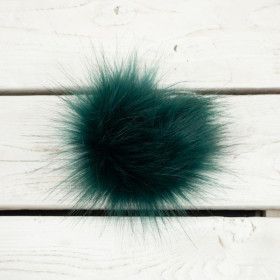 Kunstfell Pompon 12 cm - smaragd