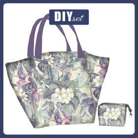XL Tasche mit Utensilientasche 2 in 1 - PURPLE FLORAL- Nähset