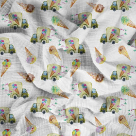 EISWAGEN (BUNTER VERKEHR) - Baumwoll Musselin