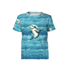 SHARK (SEA ANIMALS m. 1) - Paneel (60cm x 50cm)  Baumwoll Webware