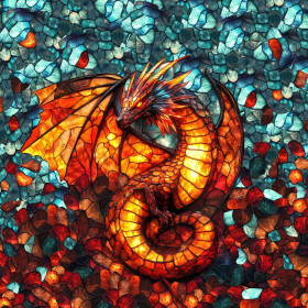 STAINED GLASS WZ.5 - Paneel (75cm x 80cm) leichte Maschenware angeraut