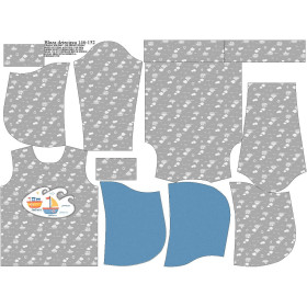 KINDER HOODIE (ALEX) - SCHIFFE m. 2 / weiß (ADVENTURE BEGINS) - Nähset