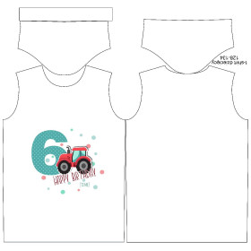 KINDER T-SHIRT - 6. GEBURTSTAG / TRAKTOR - Single Jersey (128/134)