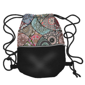 TURNBEUTEL MIT TASCHE - GLASMALEREI / aqua - Nähset