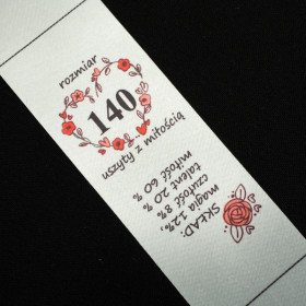Mädchen Textillabel - Größe 140 - 4 Stck Set