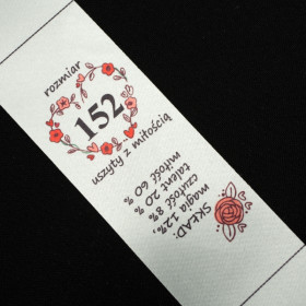 Mädchen Textillabel - Größe 152 - 4 Stck Set