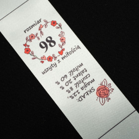 Mädchen Textillabel - Größe 98 - 4 Stck Set
