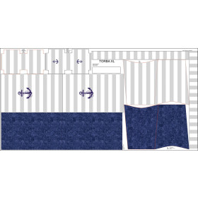 XL Tasche mit Utensilientasche 2 in 1 - DUNKELBLAUER ANKER - Nähset