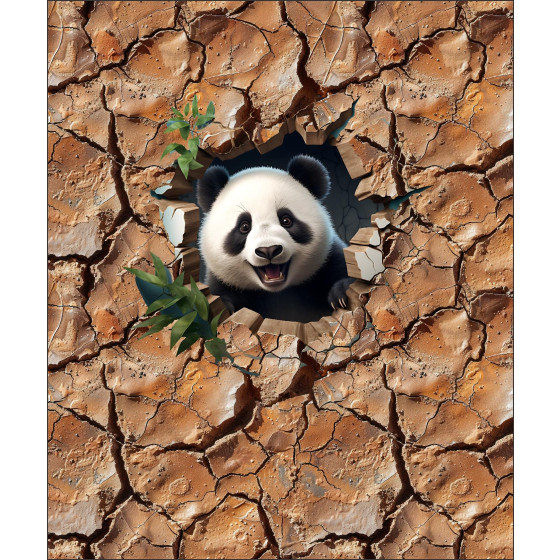 ANIMALS CRACKED wz.4 (panda) - panel (60cm x 50cm) 