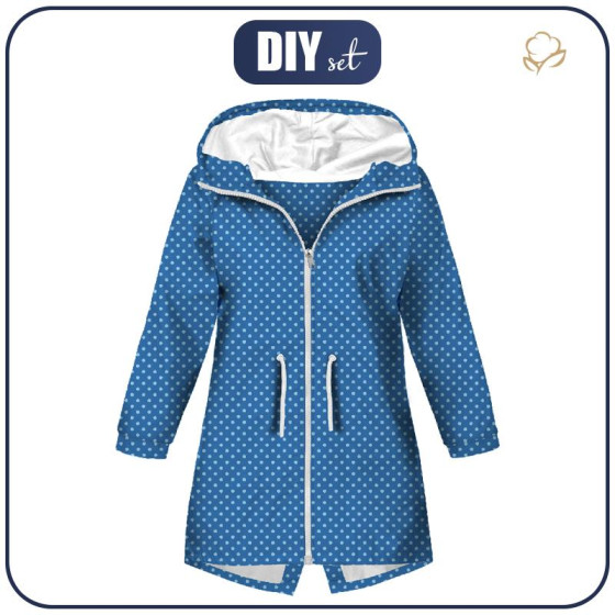 KINDERPARKA (ARIEL) - HELLBLAUE PUNKTE / BLAU (KÜRBISGARTEN) - Nähset