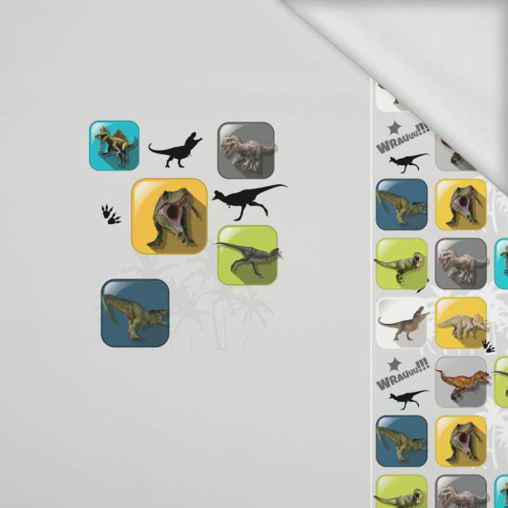 DINO KACHELN MST. 5 / gelb - Panoramisches Paneel - Sommersweat mit Elastan