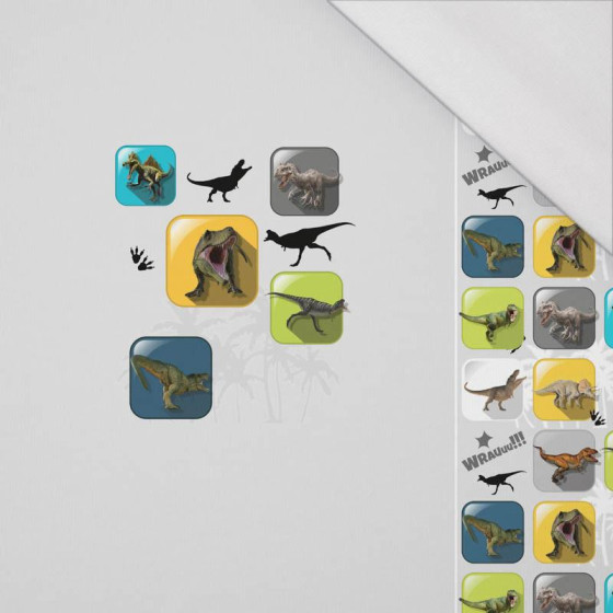 DINO KACHELN MST. 5 / gelb - SINGLE JERSEY PANORAMISCHES PANEL