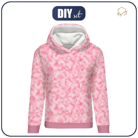 CLASSIC DAMEN HOODIE (POLA) - PIXEL MS.2 / rosa - Sommersweat