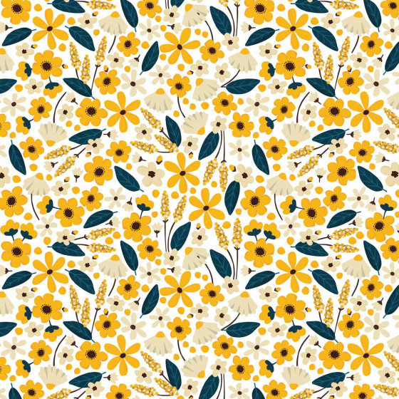 BLÜMCHEN M. 2 / weiß-YELLOW