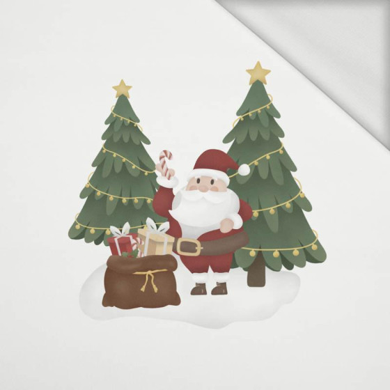 WEIHNACHTSMANN MIT DEM GESCHENKESACK (IM WEIHNACHTSMANN WALD) - panoramisches Paneel  Sommersweat 