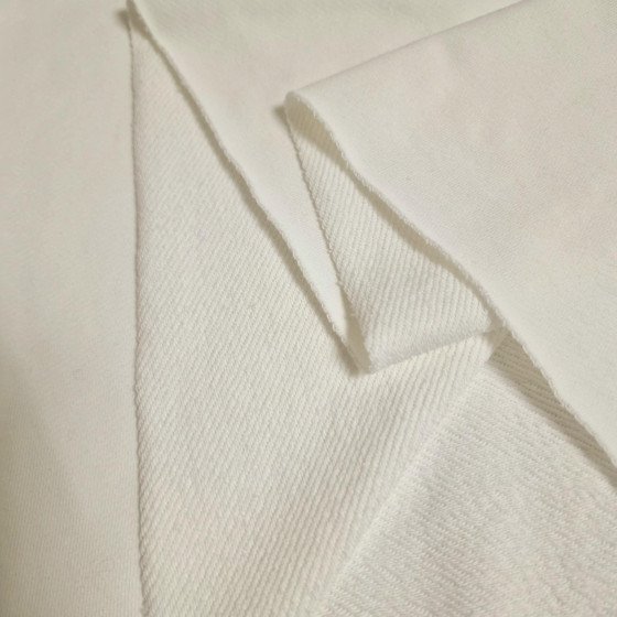 Diagonal-French Terry 340g - Cloud Dancer/ ECRU (D-02)