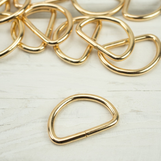 D-ring 25 mm breit, 15mm hoch gold