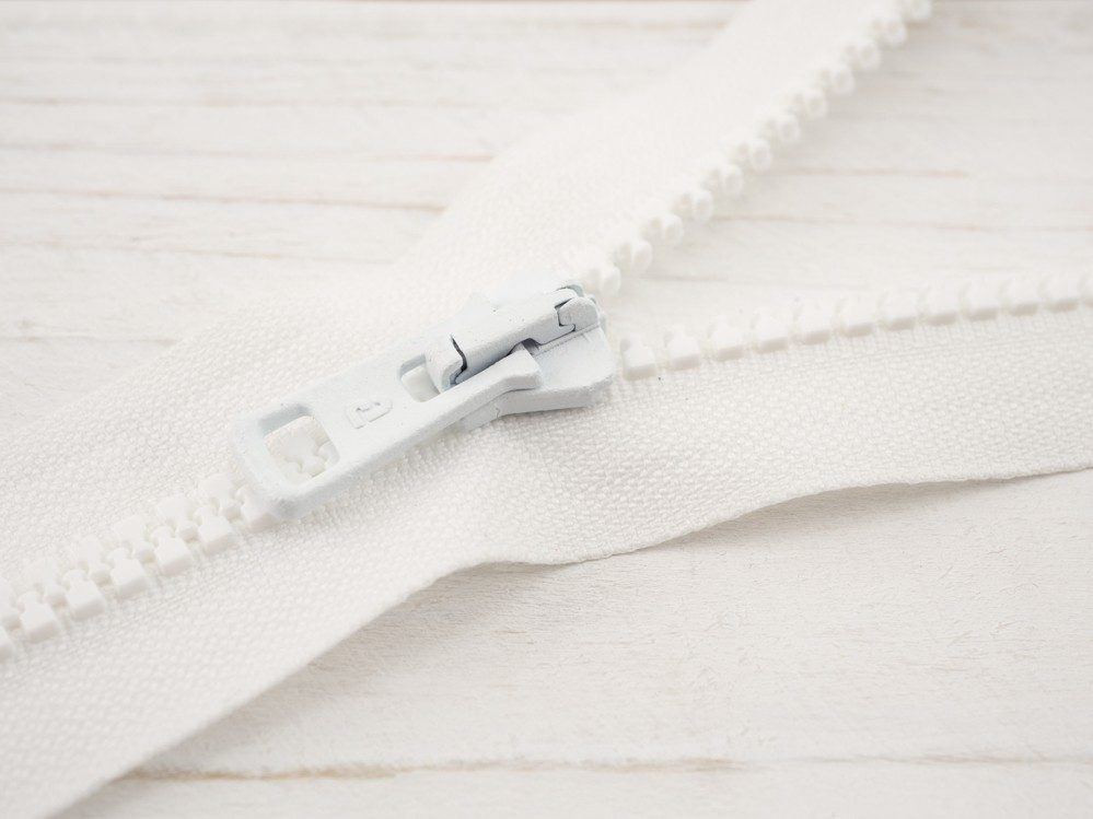 Kostěný zip 50cm dělitelný - bílý B-00