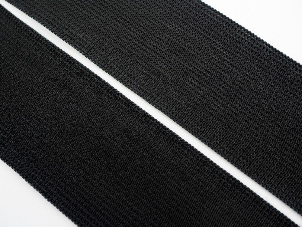 Guma pletená plochá  40mm - ČERNÁ