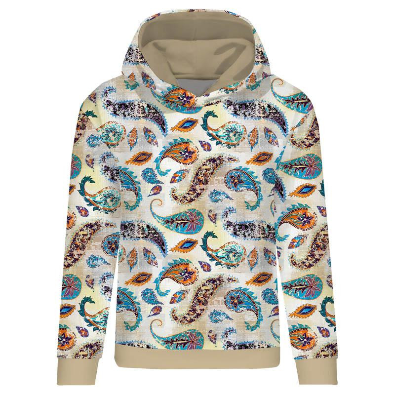 DÁMSKA MIKINA (POLA) CLASSIC S KAPUCÍ  - BOHO PAISLEY - teplákovina